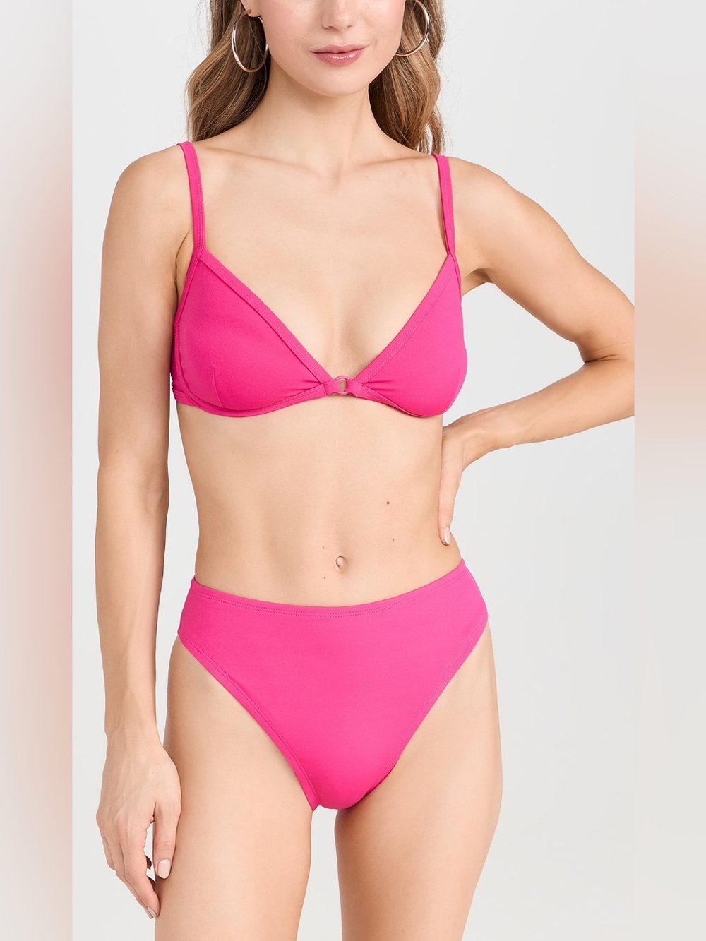 Good American Good Waist Cheeky Bikini Bottoms in Ballerina Pink NWT